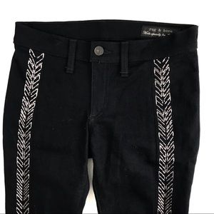 Rag & Bone Black Bengal Split Skinny Jeans Sz 24